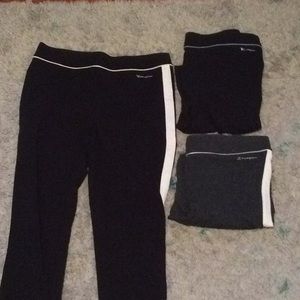 3 Vintage Champion workout capri leggings SET OF 3